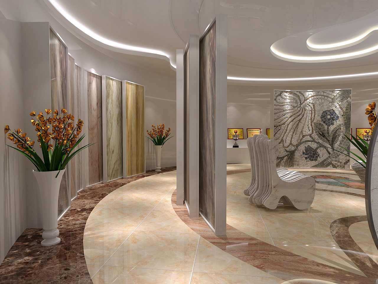 《英釗大理石展廳》-成都展廳裝修丨成都展廳設計公司|空間|室內(nèi)設計|成都展廳設計_ 