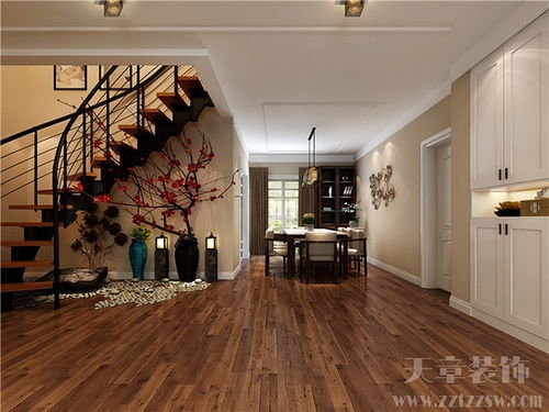 鄭州北大花園200平米現(xiàn)代簡約中式裝修效果圖 天章裝飾設(shè)計賞析